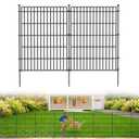 10 Panels No Dig Garden Fence Animal Barrier, 34in(H) × 22.5ft(L) Decorative Metal Outdoor Dog Fence, Rustproof Pet Fencing for Yard, Patio, Flower Bed -Temporary Fencing| Easy to Install