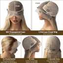 Highlight Blonde Lace Front Wigs Human Hair 180% Density 13X6 HD Transparent Glueless Wigs Human Hair for Women 28 Inch Ombre Highlights Brown to Blonde Lace Front Wig Pre Plucked with Baby Hair
