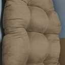 Blazing Needles Microsuede Rounded Back Loveseat Cushion, 42" x 19", Saddle Brown