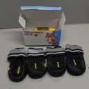 QUMY Dog Shoes for Large Dogs, Medium Dog Boots & Paw Protectors for Winter Snowy Day, Summer Hot Pavement, Water-Resistant in Rainy Weather, Outdoor Walking, Indoor Hardfloors Skid-Resistant Sole (Size 6: 2.6''x3.0''(W*L) (Pack of 4))