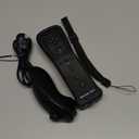 WDZP (Black*1) Remote Controller with Motion Plus for Wii/WII U, 2 in 1 Remote with Nunchuck Controller for Wii/WII U Console [Nintendo_wii_u]