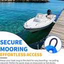 2-Pack Bungee Dock Lines for Boats with Loops, Boat Tie Downs for Docking, Adjustable Boat Mooring Rope for Pontoon, Jon Boat & PWC (Blue, 4 FT)