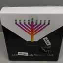 Super Lux 12" Electric LED Menorah  Flowing & Static Color Light Modes, Dynamic Branch Effects, Plug-in Hanukkah Menorah for Window or Tabletop Display