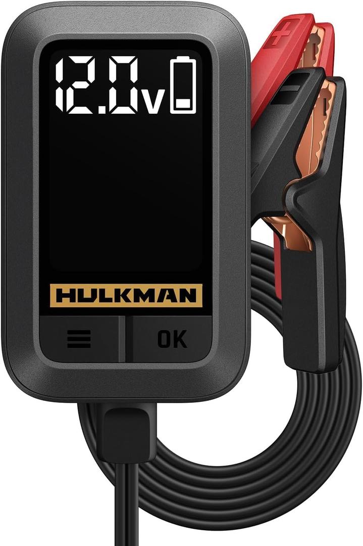 HULKMAN Sigma 1 Battery Charger - 1A 6V/12V Smart Car Battery Trickle Charger, Automatic Battery Maintainer & Desulfator with Overcharge Protection - for Lead-Acid & Lithium Batteries