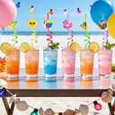 24 Reusable Drinking Straws for Summer Beach Pool Birthday Party Favors Decorations - Crazy Silly Plastic Drink Straws for Kids Tropical Hawaiian Luau Theme Party Supplies Decor, School Prizes Rewards