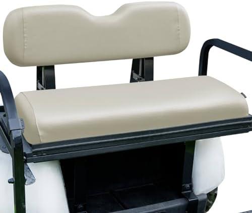NOKINS Golf Cart Rear Seat Covers,Waterproof Leather Seat Cover Fit for EZGO/Club Car/Yamaha Regular Seat Cushion Aftermarket Back Seat Kit, Oyster Grey