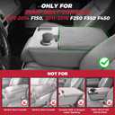 FREESOO Armrest Cover for Ford F150 Center Console Jump Seat 2011-2014 | f250-f450 armrest cover 2011-2016, faux leather protector, anti-slip, scratch & spill proof, easy instal