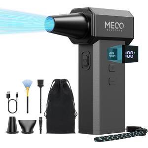 MECO ELEVERDE Electric Air Duster, 220,000 RPM-One Touch Turbo Fan, Stepless Speed Adjustable(1% Precision Control) Dual Display, 2H Max Runtime, Mini Air Blower for Car,PC, Electronics, Keyboards