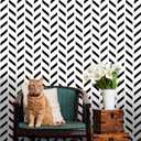 Black and White Peel and Stick Wallpaper Striped Wallpaper Herringbone Contact Paper Self Adhesive Waterproof Vinyl Roll for Bathroom Kitchen Backsplash Cabinets A Set of 17.3"x480"
