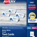 Avery Small Tent Cards, 2 Inch x 3.5 Inch, White, Box of 160 (5302)