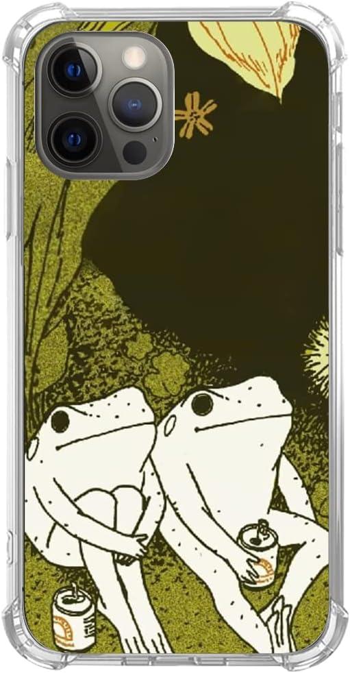 Retro Frogs Case for iPhone 13 Pro Max,Aesthetic Animals Pattern,Unique Cool TPU Bumper Case Compatible with iPhone 13 Pro Max