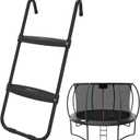 jumpfly Trampoline Ladder, 2 Steps Trampoline Steps with Wide Skid-Proof Universal Trampoline Ladder Accessories (Black)