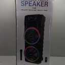 Audiobox ABX-214R Dual 12" Portable Bluetooth Speaker, Lightweight but Loud with BASS, RGB Party Lights, Wireless Microphone, Volume, Treble & Bass Controls, 37-Inch Tall