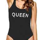 IFFEI Family Matching Mommy and Me Swimsuits One Piece Swimwear Modest Bathing Suits Beachwear for Beach Pool Vacation (Black, L)