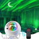 Aurora Northern Lights Projector: 60+ Light Effects White Noise Stars Sky Moon Lights for Bedroom Bluetooth Remote Timer Multi Colors, Mood Lighting Room & Classroom Decor