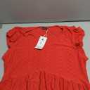 OFEEFAN Womens Summer Tops Babydoll Short Sleeve Shirts Button Down Lace Sleeve Peplum Tunic Tops V Neck T Shirts, XL