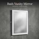 Alaterre Furniture 24" x 30" Bathroom Vanity Mirror with Beveled Glass Wood Framed Wall Mirror for Bathroom, Powder Room or Laundry Room, Hanging Hardware Included (White)