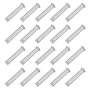 uxcell 20Pcs M10 x 60mm Single Hole Clevis Pins, 304 Stainless Steel Flat Head Hitch Pins for Trailer Latch, Mechanics Repair, Furniture Installation, Industrial Equipment