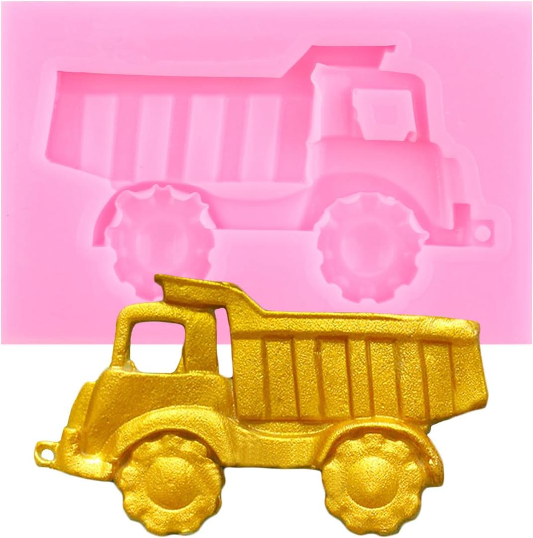 Construction Truck Silicone Molds Dump Truck Fondant Mold For Cake Decorating Cupcake Topper Chocolate Candy Gum Paste Polymer Clay