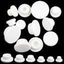 12PCS Silicone Bathtub Jet Covers, Waterproof Hole Plugs for 12mm, 15mm, 17mm, 19mm, 21mm, 23mm Tubes - Includes 2PCS of Each Size, Durable & Easy to Install Bath Tub Plug Set (White)