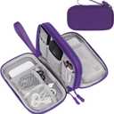 FYY Electronic Organizer, Travel Cable Organizer Bag Pouch Electronic Accessories Carry Case Portable Waterproof Double Layers Storage Bag for Cable, Charger, Phone, Earphone, Medium Size- Purple (Purple)