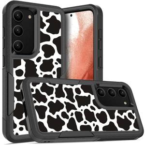 Phone Case for Samsung S23 Plus Cow Print Samsung Galaxy S23 Plus Case Heavy Duty S23plus Case Cute Slim Silicone Rugged Protective Cover