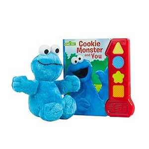 Sesame Street - Cookie Monster and You - Music Sound Book and Cookie Monster Plush - PI Kids