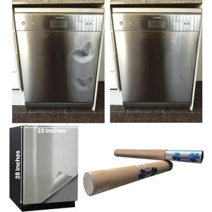 Stainless Steel Dishwasher Magnet Cover (23" x 28" Sheet)  Brushed Silver Magnetic Dishwasher Door Cover to Hide Dents and Scratches  Front Panel Cover for Dishwashers - Magentic only