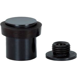 EVI Door Stops | Black Stainless Steel Door Stopper - Screw Fastening - Black Rubber Protector - 0.79 x 0.99 Inch Door Stop