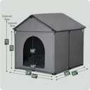 Large Dog House Soft Indoor (Int 30x28x23in/Ext 31x30x31in) for Labrador, Husky, Samoyed, Golden Retriever, German Shepherd, Large Pet House with Soft Cushion, Oxford Fabric, Gray