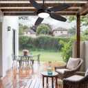 Fanbulous 42 Inch Waterproof Outdoor Ceiling Fan with Lights and Remote,IP65 Hanging Gazebo Fan with 3CCT 6-Speed DC Motor,Black Wet Rated Plug in Ceiling Fan with Cord for Patios Porch Pergola