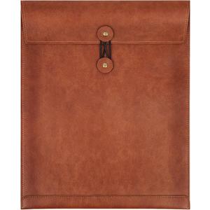 Brown PU Leather File Folder for Documents,Important Document Folder with String Tie,Laptop Sleeve Notebook Case,Leather File Organizer,A4 Envelopes Filing Folder