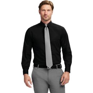 Izod Men's Dress Shirt Regular Fit Long Sleeve Wrinkle Free Stretch Button Down Collar 17"-17.5" Neck 34"-35" Sleeve