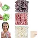 Washcloth Loofah Combo 2-in-1 Loufee Wash Cloth that Holds Bar Soap-Exfoliation Mesh Shower Ball for Body Wash&Smooth Skin+Free Loofah Dish Towel