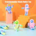 Hanaive 24 Pcs Robot Fidget Spinners for Kids Transformable Fingertip Gyro Chain Toy Deformable DIY Stress Relief Fidget Sensory Toys Adults Piata Goodie Bag Stuffers Valentine Party Favors Gift