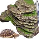 kathson Turtle Basking Platform Floating Turtle Dock Baby Tortoise Climbing Ramp Shale Reptiles Dock Resting Terrace Stone Aquarium Ornament for Frogs Newts (Green Size:7.1”Lx6.3”Wx2.7”H)