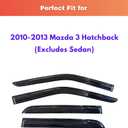 KPY Rain Guards Fit for 2010-2013 Mazda 3 Hatchback, Out-Channel Window Visors Vent Wind Deflectors 4PC, Car Accessories for 10-13 Mazda 3 Hatchback (Excludes Sedan)