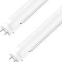 JESLED T8 LED Bulbs 4 Foot, 24W 3200LM 5000K Frosted Type A+B, 2Pack