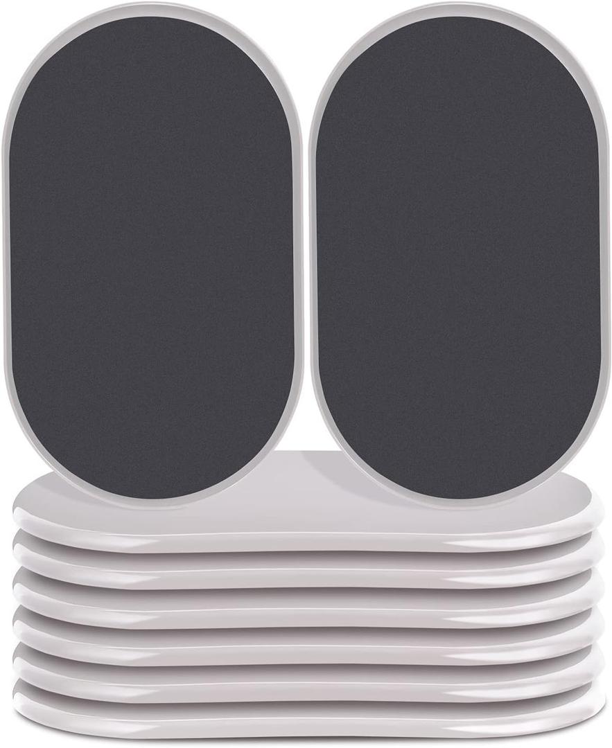 Reusable Large Furniture Movers Sliders for Carpet and Hardwood Floors-8 Pack 9-1/2" Oval Moving Pads Protector for Heavy Duty Sofa Bed Table Desk,Quickly and Easily Move Any Item, Beige