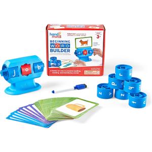 hand2mind Beginning Word Builder, CVC Word Games, Spelling Toys for Kids 3-5, Learning How to Read, Sight Words Flash Cards, Kindergarten Learning Activities, Science of Reading Manipulatives