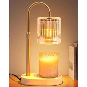 YDSP Candle Warmer Lamp with Timer: Modern Style Adjustable Height Candle Warmer Lamp for Holiday Gifts Home Decor Safe Flame Free for Wax Blocks and Jar Candles