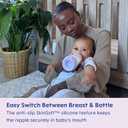 MAM Easy Start Anti-Colic Baby Bottles, Extra Slow Flow, Breastfeeding-Like Silicone Nipple Bottle, Reduces Colic, Gas, & Reflux, Easy-to-Clean, BPA-Free, Vented Baby Bottles for Newborns, 0-3 Months (2 Count (Pack of 1), Purple)