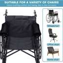 2PCS Wheelchair Armrest Pads with Hook and Loop Straps, Soft & Warm Short-Pile Plush Wheelchair Armrest Pads, Non Slip Arm Rest Covers for Handicapped/Adult, Comfort Foam Wheel Chair Arm Cushion-Black