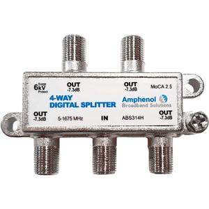 Amphenol 4-Way Digital Coaxial Splitter MoCA 2.5 ABS314H