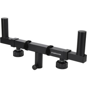 Starfavor Dual Speaker Pole Mount, PA/DJ/On Stage Speaker Mount Adapter with Adjustable Width 16.5" - 24.3" SPS-001