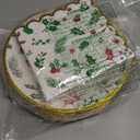 100PCS Bulk Christmas Plates and Napkins Party Supplies - Serves 50 PK - Xmas Seasonal Holly Paper Plates Disposable Dinner Plates Decorations Christmas Dcor