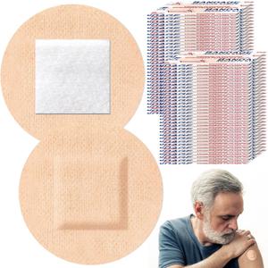 Geiserailie 200pcs 7/8 Inch Round Bandages for Face Sensitive Skin Silicone Small Bandages Sterile Hypoaller Lenic Latex Free Nonstick for Sensitive Fragile Skin Delicate Wounds