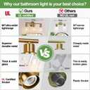 Zarbitta 3-Light Bathroom Light Fixtures, Brushed Brass Bathroom Wall Lights with Clear Glass Shade, Modern Bathroom Wall Lamp for Mirror Kitchen Living Room Hallway Cabinet
