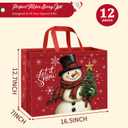 DECHISY 12 Pack Extra Large Christmas Gift Bags Bulk with Handles, Reusable Christmas Tote Bags for Wrapping Present, Heavy Duty, Shopping 17 x 13 x 7 Inches (Red)