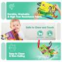 beiens Baby Books Toys, Touch and Feel Crinkle Cloth Book for Infant Baby 0-3-6-12-18 Months, Early Development Interactive Stroller Soft Toys, Newborn Gifts for Boys Girls (S)